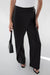 Side wrap straight leg pants in black — main image