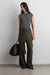 Side wrap straight leg pants in dark olive — main image