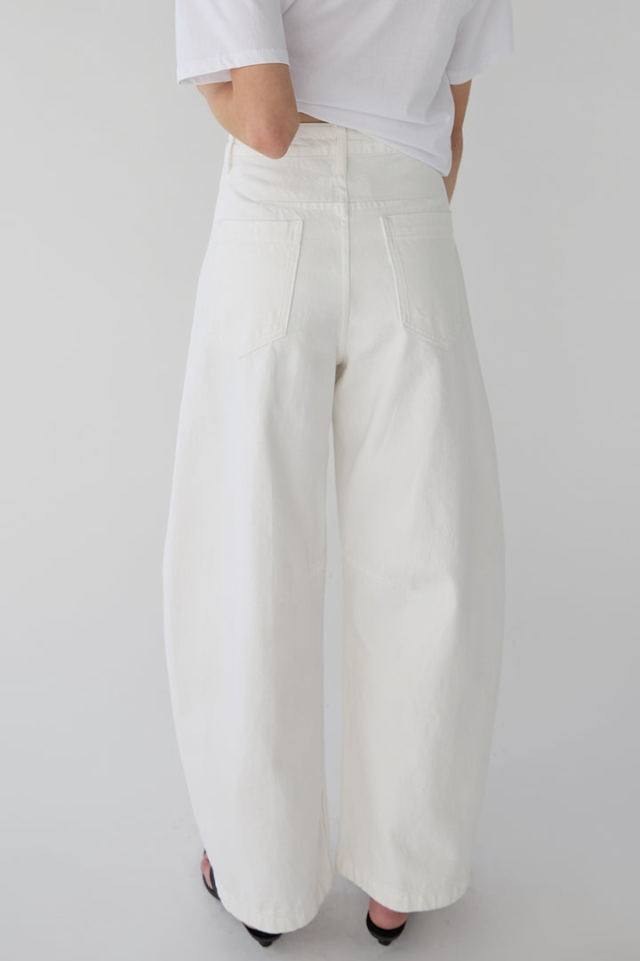 WHITE WORKWEAR BARREL JEAN in Ivory — alternate angle