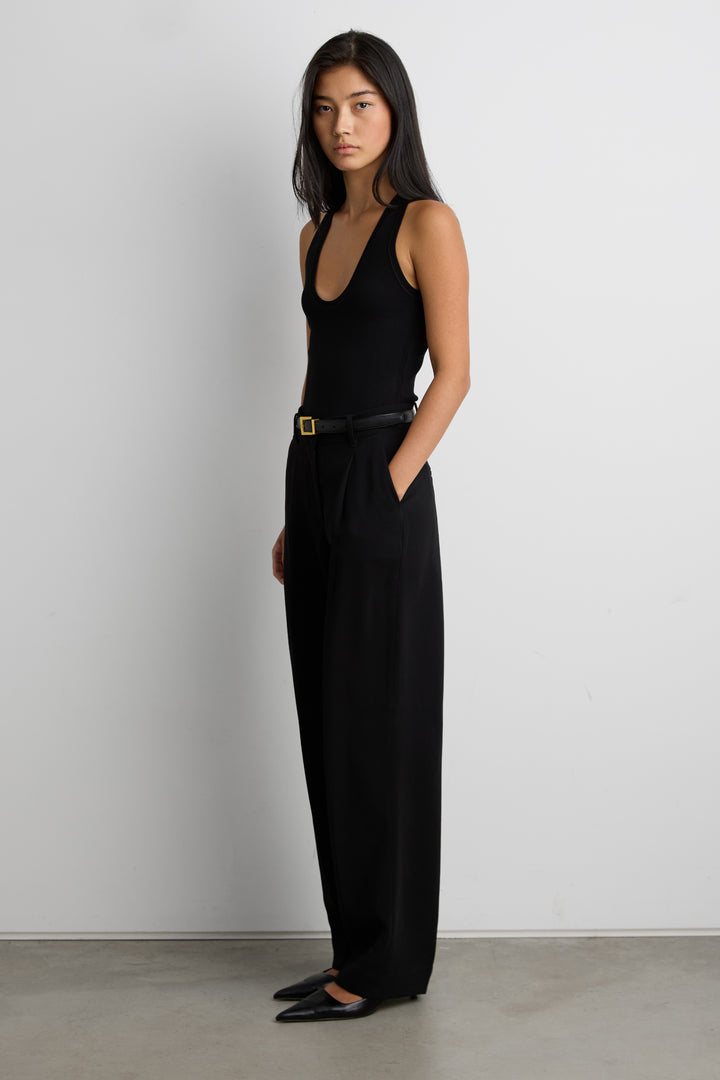 CREPE WIDE LEG TAILORED TROUSER