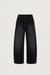 Elastic waist barrel leg pant in washed black — main image