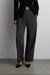 Woven print drawstring straight leg pant in grey plaid — main image