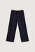 Woven print drawstring straight leg pant in navy pinstripe — main image