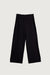 Pleated straight leg elastic waist pant in black — main image
