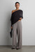 Pleated straight leg elastic waist pant in rock — main image