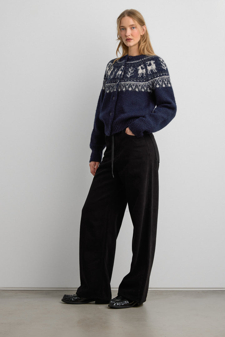 RELAXED BLACK DRAWSTRING PANT in Black — alternate angle