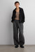 Marled elastic waistband pant in charcoal — main image