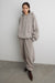 Fleece studio boyfriend track sweatpant in taupe grey — main image