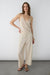 Drawstring wide leg linen blend pant in linen — main image