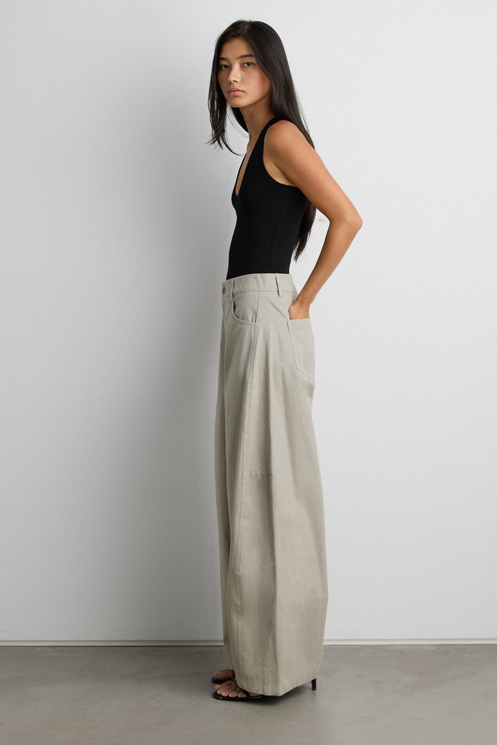 COTTON BARREL PANT