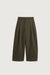 Petite relaxed pleated wide leg pant in army green — main image