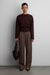 Mid-rise straight leg single pleated trouser in ash brown — main image
