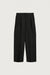 Mid-rise straight leg single pleated trouser in black — main image