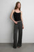 Ribbed knit striped flare pant in black stripe — main image