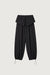 Balloon pants with foldover waist in black — main image