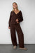 Elastic waist knit pant in coffee bean — main image