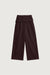 Foldover waist wide leg pant in brown — main image
