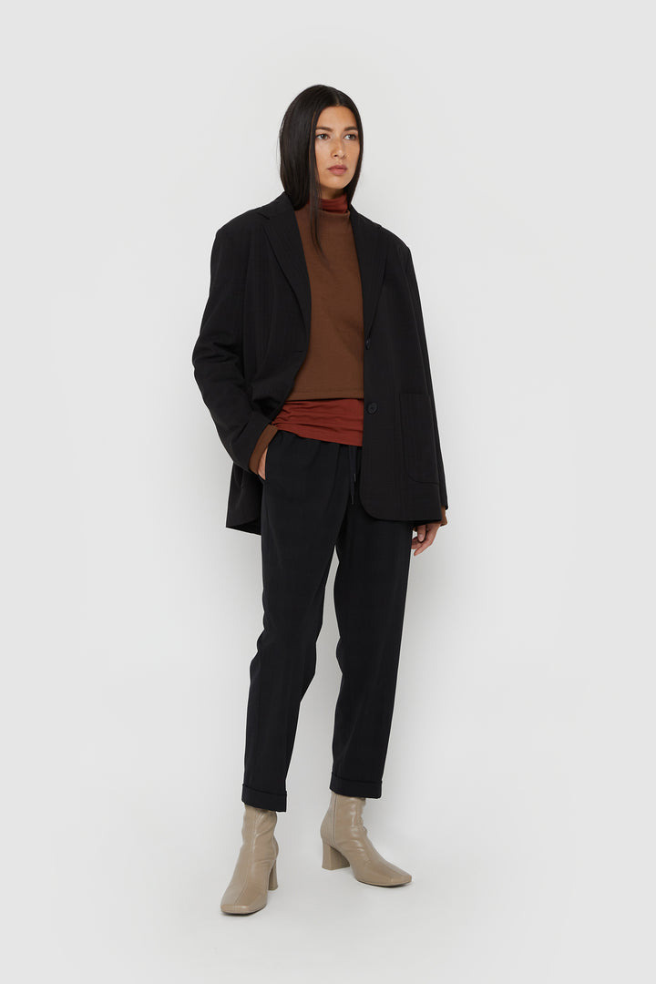 ELASTIC WAISTBAND PANT in Black — alternate angle