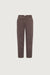 Cropped length twill wide leg pant in dark cocoa — main image