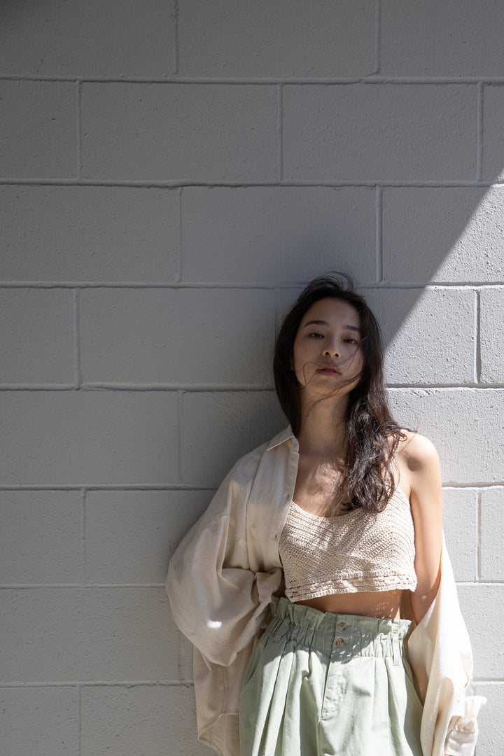 PAPERBAG WAIST PANTS in Desert Sage — alternate angle