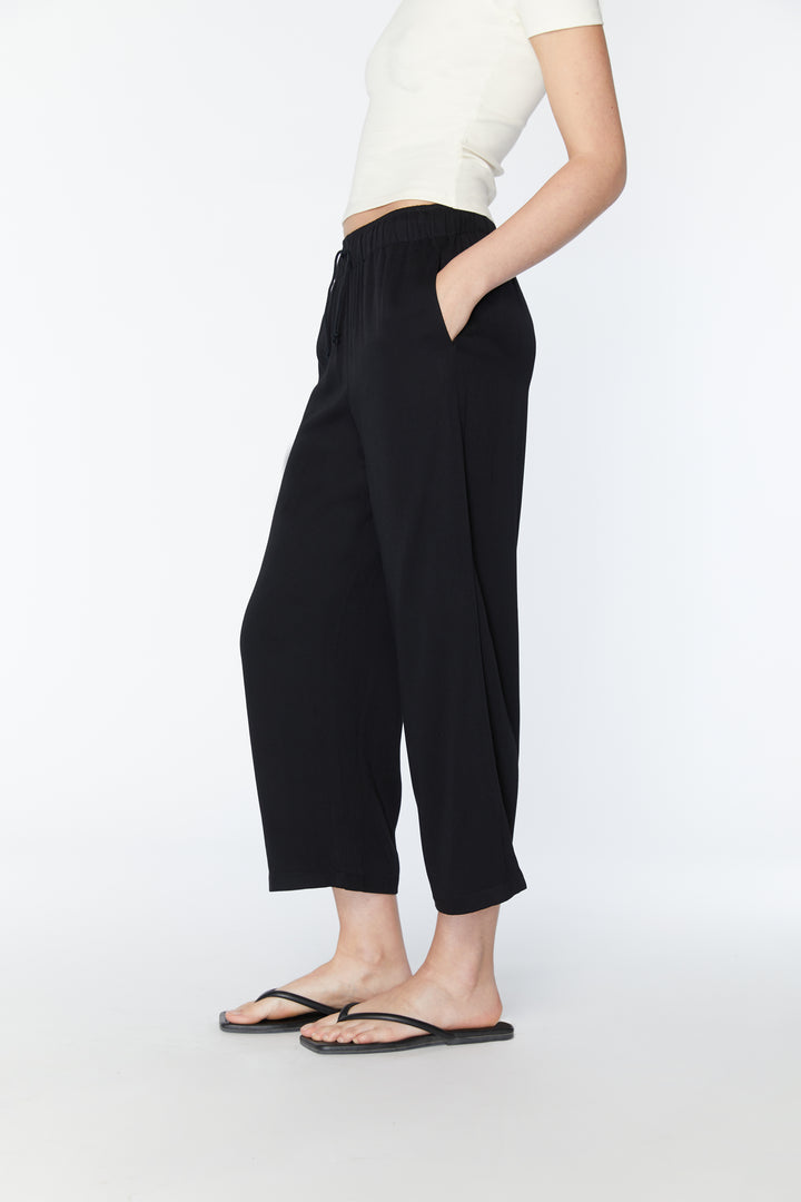 RAYON TWILL PANT in Black — alternate angle