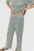 Elastic waist trouser in moss — image