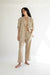 Striped linen trouser in beige stripe — main image
