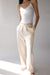 Elastic waist pant in oatmeal — main image