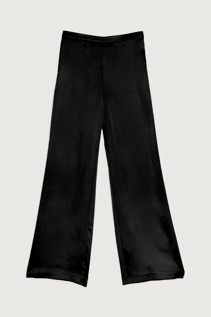 STRAIGHT SATIN PANT in Black — alternate angle