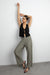 Pleated lounge pant in vetiver — main image