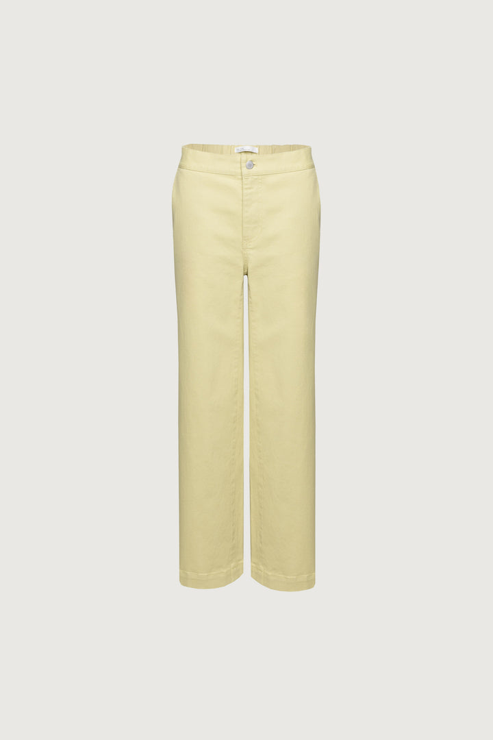 LONG LENGTH TWILL WIDE LEG PANT in Beechnut Green — alternate angle
