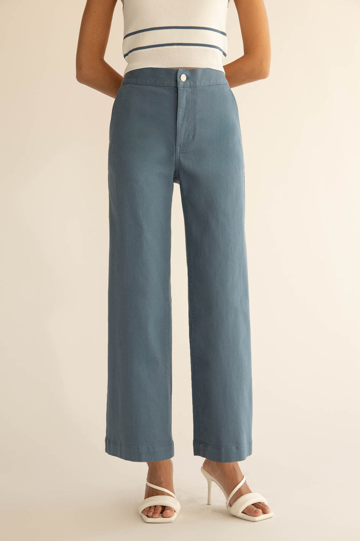 LONG LENGTH TWILL WIDE LEG PANT