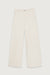 Long length twill wide leg pant in cream — main image