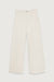 Long length twill wide leg pant in cream — main image
