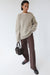 Long length twill wide leg pant in dark cocoa — main image