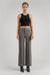 Long length twill wide leg pant in steel grey — main image