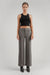 Long length twill wide leg pant in steel grey — main image