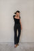 Split hem pant in black — main image