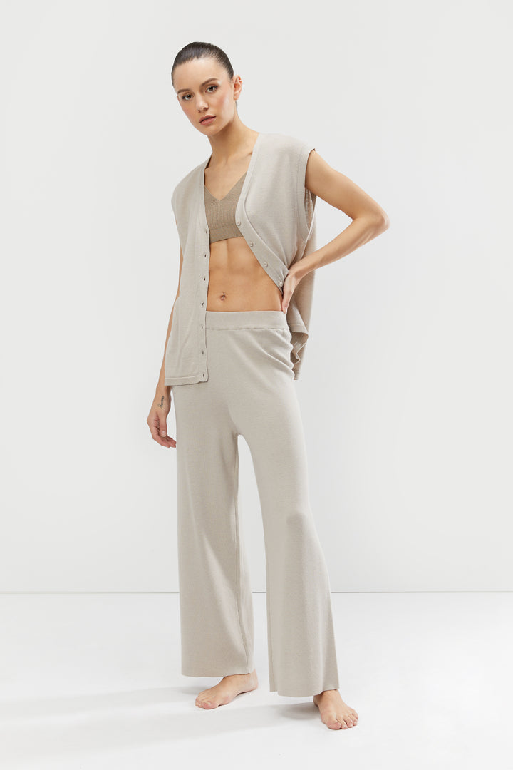 STRAIGHT LEG PANTS in Pure Cashmere — alternate angle