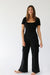 Wide leg cargo sweatpant in black — main image