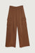 Wide leg cargo sweatpant in brown — main image
