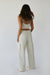 Wide leg cargo sweatpant in cream — main image