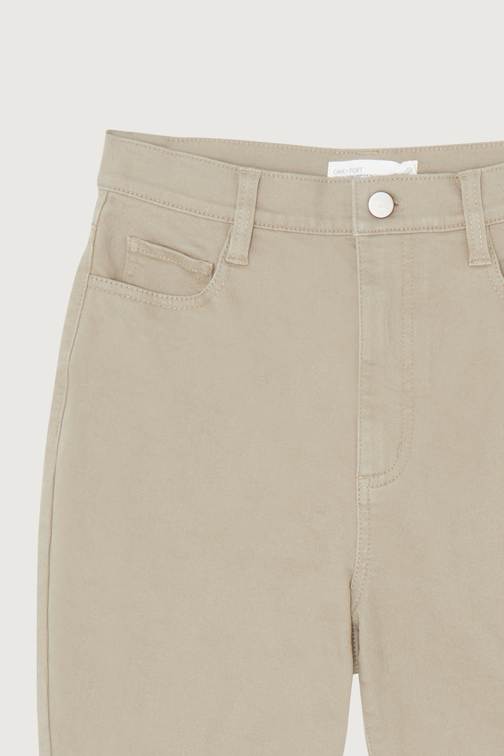 FLARED CROPPED TWILL PANT in Laurel Oak — alternate angle