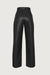 Straight leg vegan leather pant in black — main image