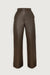 Straight leg vegan leather pant in turkish coffee — main image