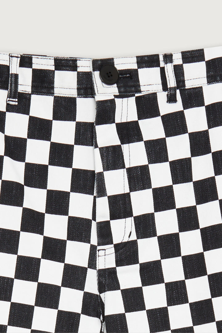 TWILL CHECKER PANT in Black White — alternate angle
