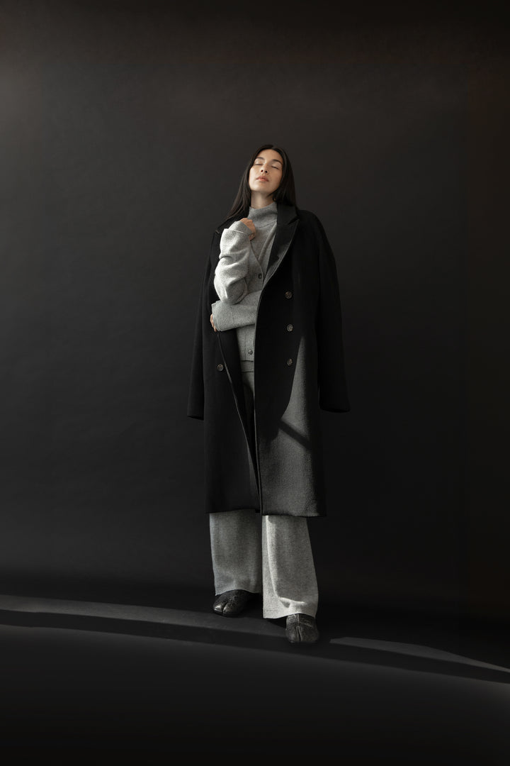 100% CASHMERE PANT in Dark Heather Grey — alternate angle