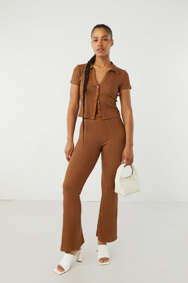 FLARED PANT in Brown — alternate angle
