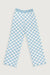 Checkered knit pant in baby blue check — main image
