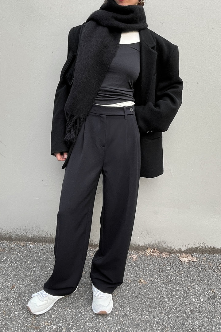 WIDE LEG TROUSER in Black — alternate angle